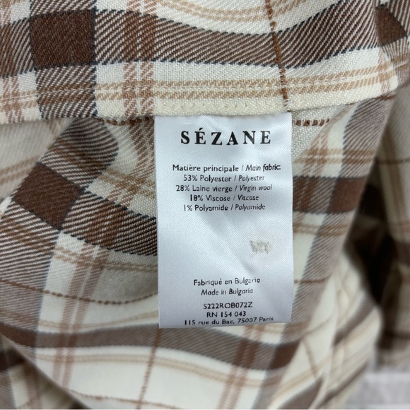 Sezane Plaid Midi Shirt Dress 38 - Picture 4 of 4